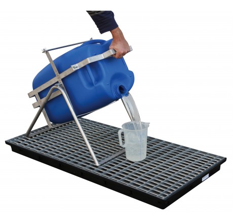 Chevalet inox pour bidon jusqu’à 60 litres