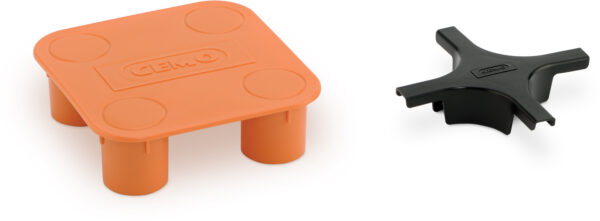Kit croix de liaison pour bac LABO MODULAIRE PE (1 croix noir jonction bac + 1 croix orange jonction caillebotis)