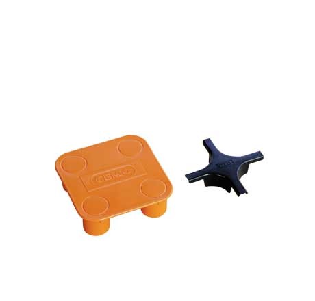 Kit croix de liaison pour bac LABO MODULAIRE PE (1 croix noir jonction bac + 1 croix orange jonction caillebotis)
