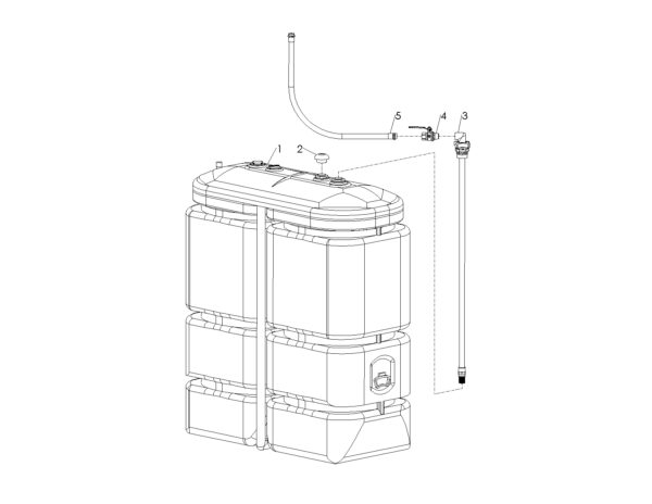 CUVE DE STOCKAGE INTERIEURE PEHD 750L GAZOLE/GNR/FOD - PRE-EQUIPÉE