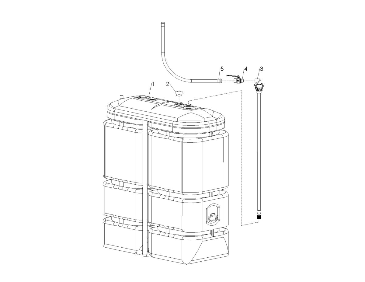 CUVE DE STOCKAGE INTERIEURE PEHD 1000L GAZOLE/GNR/FOD - PRE-EQUIPÉE