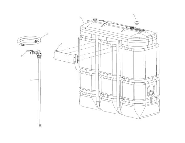 CUVE DE STOCKAGE INTERIEURE PEHD 1500L GAZOLE/GNR/FOD - PRE-EQUIPÉE
