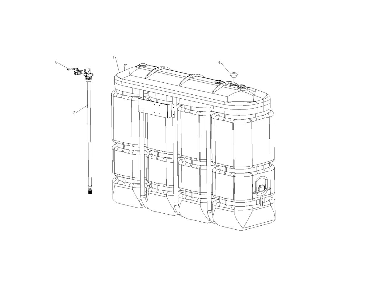 CUVE DE STOCKAGE INTERIEURE PEHD 2000L GAZOLE/GNR/FOD - PRE-EQUIPÉE