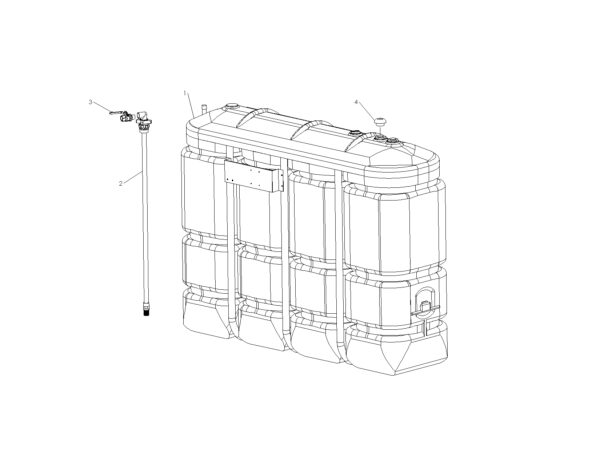 CUVE DE STOCKAGE INTERIEURE PEHD 2000L GAZOLE/GNR/FOD - PRE-EQUIPÉE