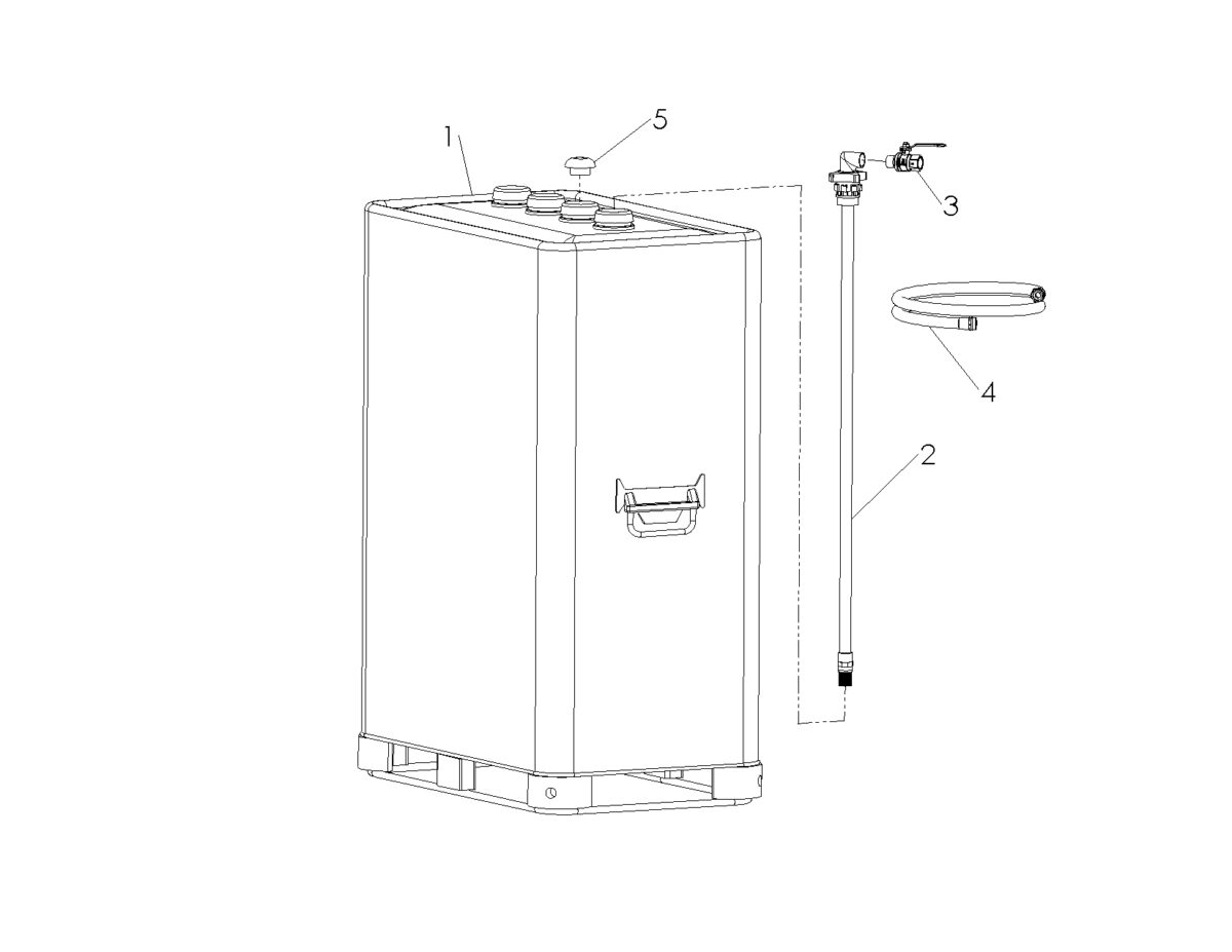 CUVE DE STOCKAGE INTERIEURE PEHD/ACIER GALVANISE 1000L GAZOLE/GNR/FOD - PRE-EQUIPÉE