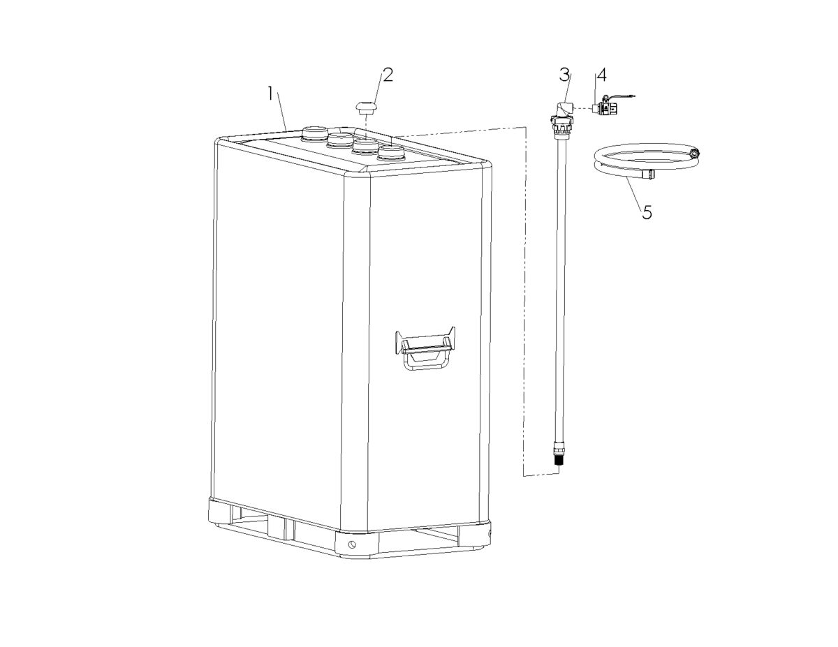 CUVE DE STOCKAGE INTERIEURE PEHD/ACIER GALVANISE 1500L GAZOLE/GNR/FOD - PRE-EQUIPÉE